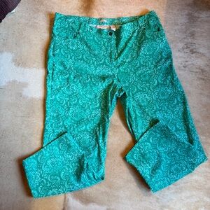 c.l.o.t.h.e.s Elegant Teal Patterned Women's Trousers - size 22W